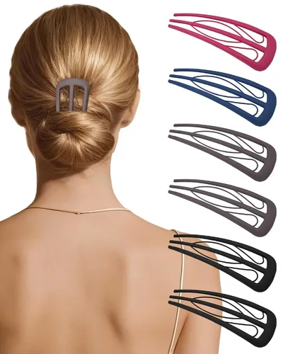 Miniatura 9 de 6 horquillas francesas para mujer, tenedores en forma de U para moño, moños, rizos franceses, fijación fuerte, 3 dientes internos, palillos