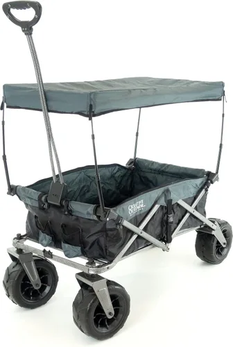 Miniatura 15 de Cochecito creativo para exteriores, carrito de playa XXL Deluxe con toldo, carrito plegable plegable y portátil, soporta hasta 200 libras de Ejército