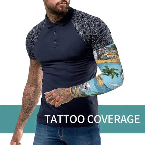 Miniatura 7 de RIMENCH Mangas de protección solar para brazos, cubierta de tatuaje, mangas solares para hombres, mujeres y jóvenes
