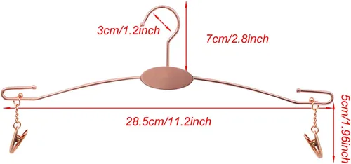 Miniatura 4 de Perchero de metal para ropa interior, perchas duraderas para ropa interior con clips, para exhibición de tienda de lencería, 10 piezas