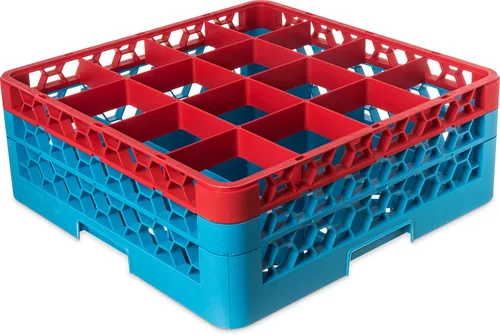 Miniatura 140 de Carlisle FoodService Products RG9-214 OptiClean Estante de vidrio con 9 compartimentos con 2 extensores, 7.12 pulgadas, polipropileno, azul