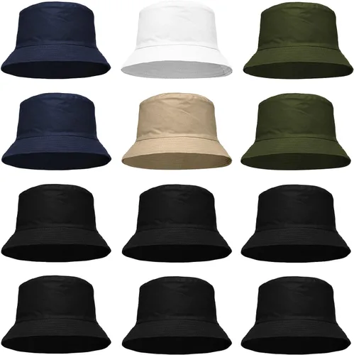 Miniatura 5 de Paquete de 12 sombreros de cubo al por mayor para hombres mujeres verano viaje playa sombrero de pesca al aire libre
