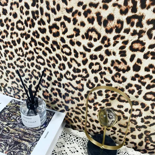 Miniatura 5 de HueBurst - Papel pintado de leopardo de 17.3"x120" despegar y pegar, papel de contacto autoadhesivo, papel pintado marrón extraíble, impermeable
