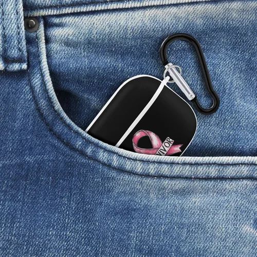 Miniatura 8 de Breast Cancer Survivor Hard Case Compatible with AirPods Pro 2nd / 1st Generation Cover with Keychain white