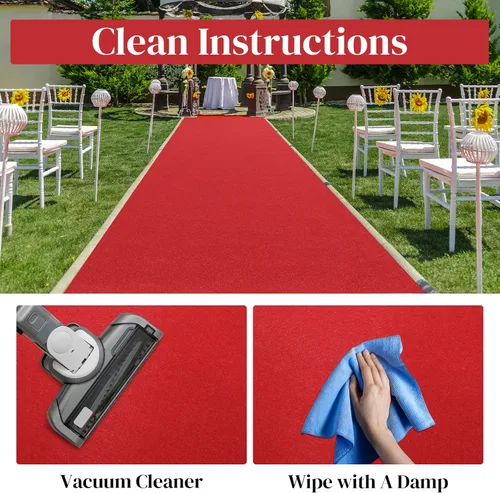 Miniatura 7 de HOMBYS Alfombra roja de 350 GSM para fiestas y eventos, alfombra antideslizante de 2.6 x 10 pies para decoración de propuestas y bodas, Hollywood