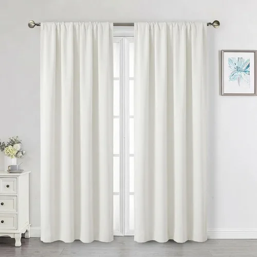Miniatura 126 de Cortinas opacas para dormitorio, sala de estar, juego de 2 paneles de 54 pulgadas de largo, cortinas de oscurecimiento de habitación con aislamiento
