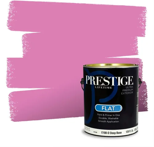 Miniatura 341 de Prestige Paints Pintura exterior e imprimación en uno, 1 galón, plano, coincidencia comparable de Valspar* Amber Rose*