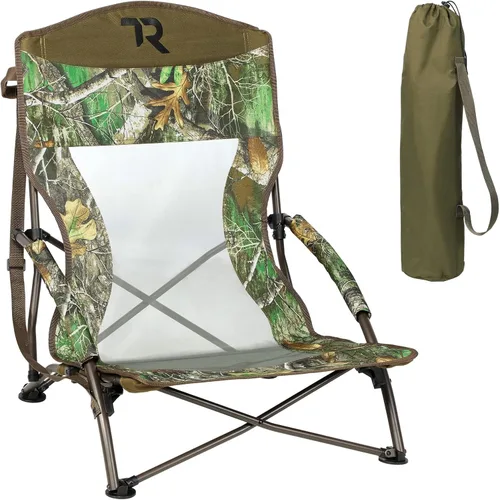 Miniatura 8 de TR Silla de Campamento Baja, Sillas de Césped Bajas para Conciertos Ligeras de Alta Resistencia, Silla Baja con Bolsa de Transporte para Acampar al