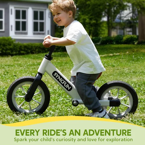 Miniatura 3 de SYNCFUN Bicicleta de Equilibrio de 12'' para Niños Pequeños de 2, 3, 4, 5 Años, Bicicleta Ligera con Asiento Ajustable y Neumáticos de Goma