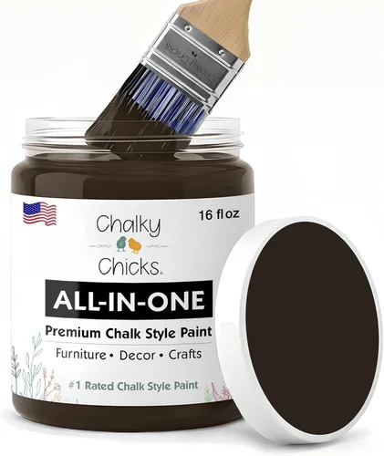 Miniatura 92 de Chalky Chicks - Pintura mate a la tiza, no requiere lijado, 4 onzas líquidas, color gris oscuro (Gun Metal Gray), para muebles, pintura sin Gris