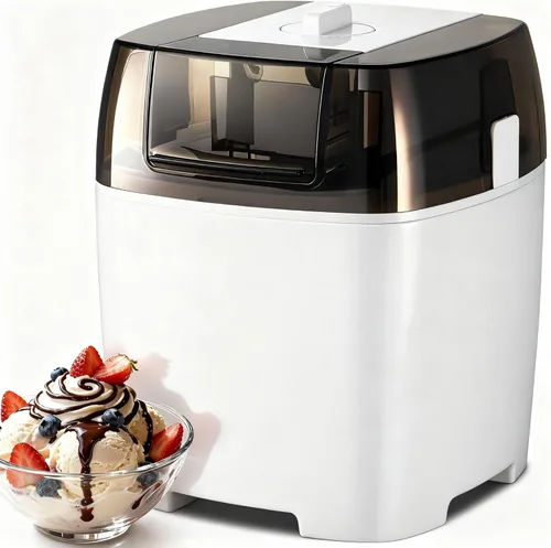 Máquina para hacer helados, máquina de helado de 1.6 cuartos de galón, sorbete y yogur congelado, tazón de congelador totalmente automático con