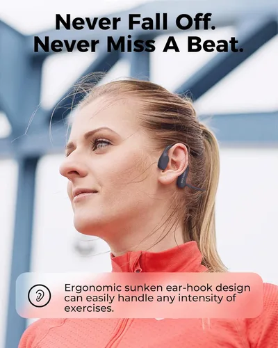 Miniatura 4 de UltraComfort Auriculares de conducción ósea de oreja abierta, auriculares inalámbricos Bluetooth 5.3, IPX5 impermeable, 8 horas de reproducción