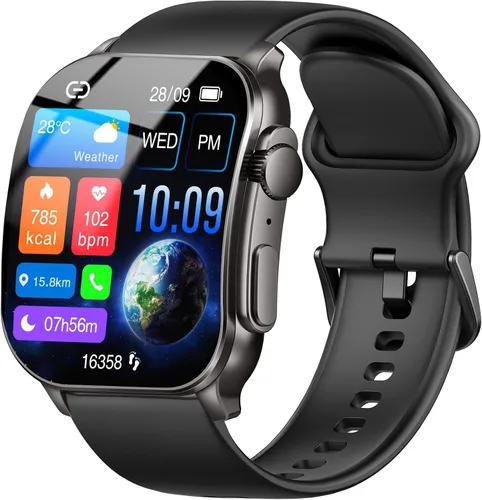 Reloj inteligente para hombres y mujeres, reloj inteligente con pantalla AMOLED curva de 2.01", llamada Bluetooth, más de 100 modos deportivos,