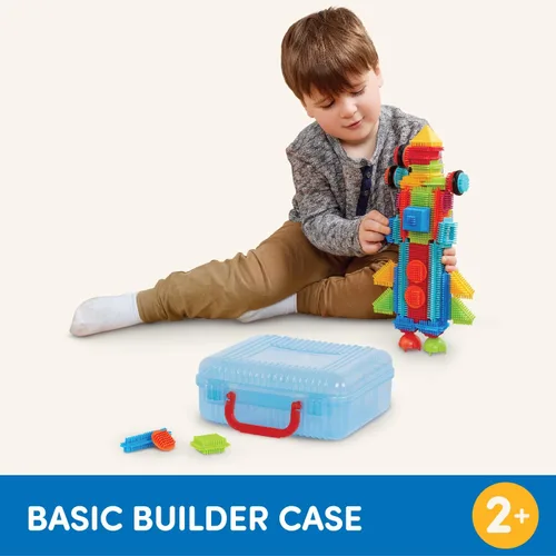 Miniatura 7 de Battat Bloques de cerdas - Bloques de construcción entrelazados STEM - Juego de 50 piezas - Estuche de transporte reutilizable - Juguetes