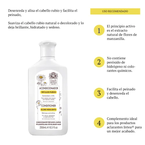 Miniatura 3 de Intea Acondicionador de cabello rubio con extracto natural de manzanilla, mantiene y mejora el color del cabello rubio, 8.5 oz (8.5 fl oz)