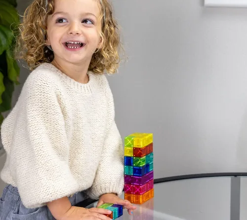 Miniatura 7 de BrainSpark 48 piezas bloques de construcción magnéticos DigitBlocks multicolor STEM Montessori bloques imán para niños, juego educativo