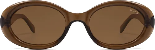 Miniatura 3 de SOJOS Gafas de sol polarizadas ovaladas pequeñas retro para mujeres y hombres, estilo vintage de los años 90, protección UV400, gafas de sol