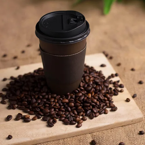 Miniatura 9 de Promora Tazas de café café desechables de 16 onzas con tapas y mangas, tazas de papel prémium (paquete de 100)