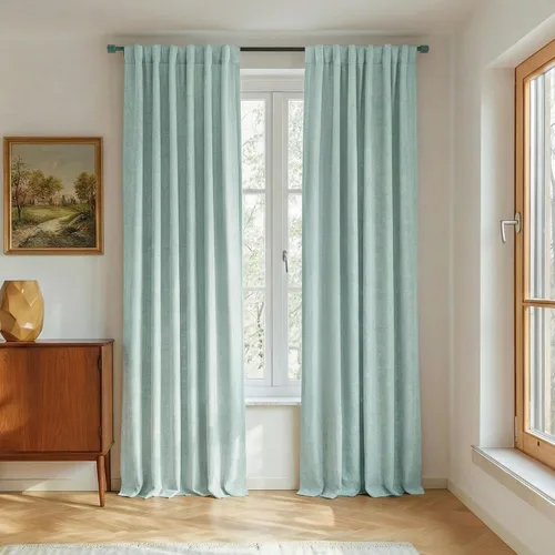 Miniatura 99 de NICETOWN Cortinas 100% opacas de 63 pulgadas de largo, 2 paneles de cortinas cortas con aislamiento térmico con forro para dormitorio, cortinas