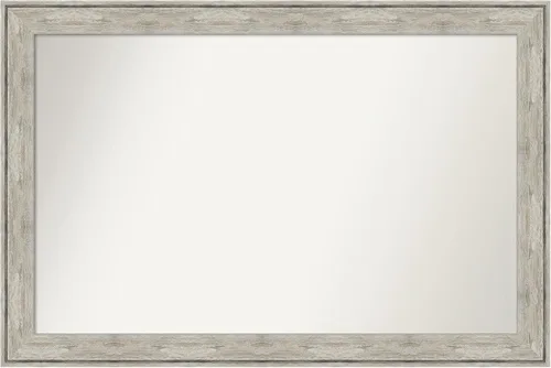 Miniatura 339 de Amanti Art Espejo de baño plateado para sobre fregadero, 28 x 47 pulgadas, espejo rectangular de plata imperial, marco de madera tradicional de gran