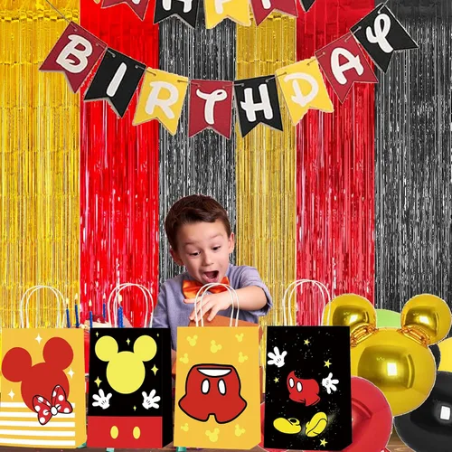 Miniatura 4 de JAROVOKUWO 24 bolsas de regalo de dibujos animados de ratón, 6 estilos, bolsas de regalo para dulces, bolsas de cartón para niños, baby shower