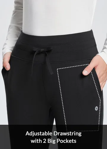 Miniatura 4 de BALEAF Pantalones deportivos con forro polar para mujer, pantalones de senderismo de cintura alta, resistentes al agua, pantalones térmicos de esquí