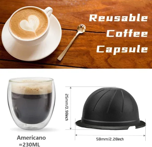 Miniatura 2 de 5 cápsulas de café reutilizables Vertuo, cápsulas de café recargables, compatibles con máquina de café Nespresso Vertuo, con 2 cápsulas de café