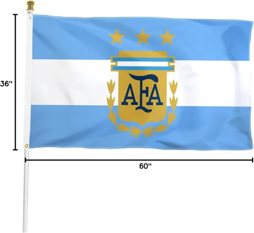 Miniatura 2 de XIFAN Bandera de tres estrellas premium de Campeones del Mundo Argentina 2022 de 3 x 5 pies para exteriores, banderas nacionales argentinas
