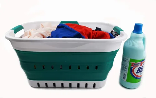 Miniatura 4 de SAMMART Juego de 2-30L (8 galones) cesta plegable de plástico para la ropa sucia – Contenedor/organizador plegable – Tina de lavado portátil