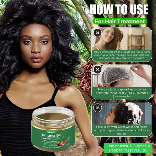 Miniatura 4 de Go Ho Aceite de batana crudo para el crecimiento del cabello, aceite de batana orgánico de 4.23 onzas de Honduras, aceite natural 100% puro sin