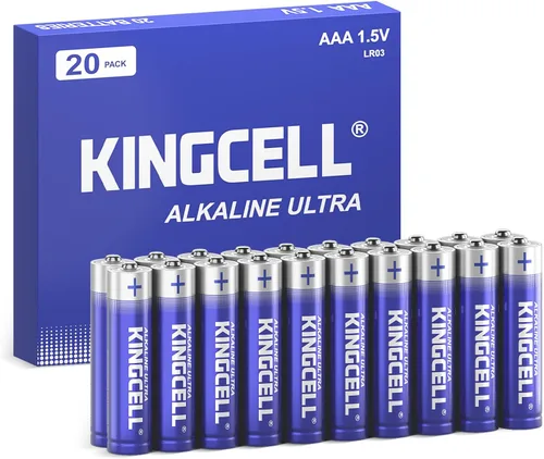 Miniatura 9 de KINGCELL - Paquete de 20 pilas alcalinas AA de alto rendimiento, pilas doble A con vida útil de 10 años y potencia duradera para el hogar
