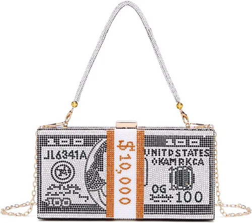 Miniatura 2 de Covelin Bolso de mano Dollar para mujer, bolso de noche con diamantes de imitación