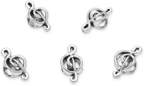 Miniatura 12 de 20 cuentas sueltas de fresa con agujero grande (agujero de 0.177 in) espaciador de metal plateado antiguo para manualidades de joyería MEC-F5