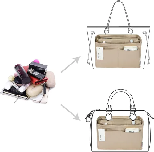 Miniatura 4 de ZTUJO Organizador de bolso, organizador de bolsa de fieltro con cremallera de metal, bolso y moldeador de bolso, para Speedy Neverfull Tote, 7