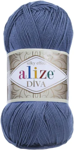 Miniatura 29 de Alize Diva Silk Effect 100% hilo acrílico de microfibra, 1 madejas de bola de 3.53 oz 383yds color (1 - crema)