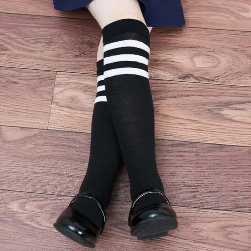 Miniatura 2 de DRESHOW BQUBO Kids Toddler Soccer Socks Striped Knee High Cotton Uniform Sports Athletic Long Tube Socks for Youth Boys Girls