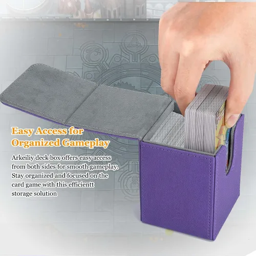 Miniatura 4 de Arkeiliy Caja de cartas de almacenamiento MTG de más de 110 unidades, con funda para tarjetas, fundas coleccionables para Magic Commander y más