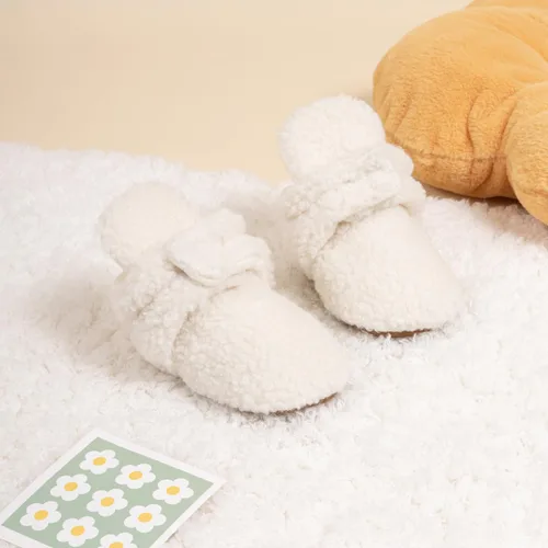 Miniatura 94 de Botines de forro polar para bebés, niños y niñas, pantuflas antideslizantes con agarre suave, zapatos de calcetín para recién nacidos, cuna