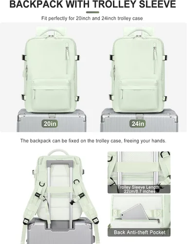 Miniatura 2 de VGCUB Mochila grande de viaje para trabajo, negocios, mochila para computadora portátil aprobada para vuelo, para mujeres y hombres, mochila