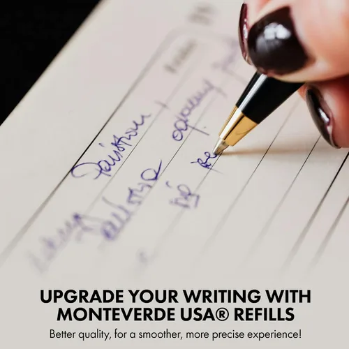 Miniatura 5 de Monteverde Recambios de bolígrafo suave USA para adaptarse a bolígrafos cruzados, punta media, tinta morada, paquete de 2 – Rendimiento de escritura