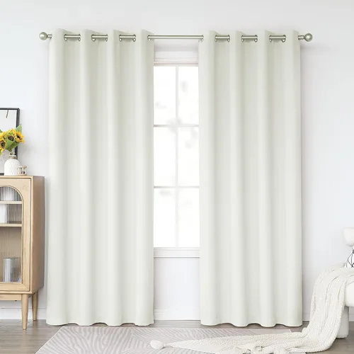 Miniatura 100 de KEQIAOSUOCAI Cortinas rosa bebé de 63 pulgadas para habitación de niñas - Con aislamiento térmico que oscurece la habitación, cortinas de ventana