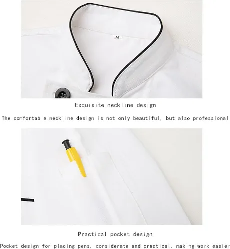 Miniatura 2 de Hotel Kitchen Restaurant Chef Coat ShortLong Sleeve Chef Jacket for Women Men Unisex Classic Chef Uniform
