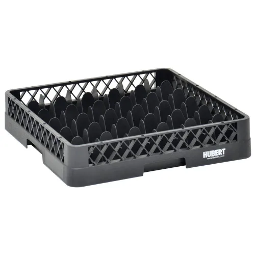 Vollrath Traex - Estante de plástico negro con 36 compartimentos para lavavajillas, 19 3/4 pulgadas de largo x 19 3/4 pulgadas de ancho x 4 pulgadas
