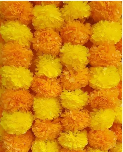 Miniatura 8 de Pretty Charming Flores artificiales de caléndula para decoración guirnaldas largas de caléndula para Toran Indian genda phool para bodas