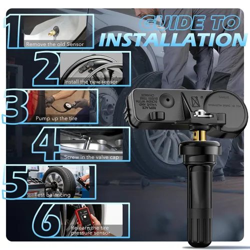 Miniatura 10 de RENECTIV Sensor TPMS Ford, Sensores de Monitoreo de Presión de Neumáticos 315Mhz Compatibles con Ford F150.250 Lincoln Mercury OE#DE8T-1A180-AA
