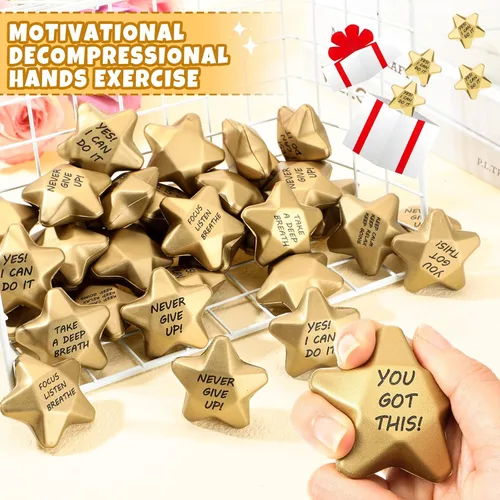 Miniatura 4 de Deekin 36 bolas de estrés con forma de estrella, minibolas de espuma, juguetes para aliviar el estrés para adolescentes y adultos, rellenos