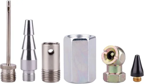 Miniatura 7 de 1/4" NPT kit de accesorios - 20 unidades, kit de herramientas para manguera de compresor de aire con manguera con bobina/pistola de aire/manómetro