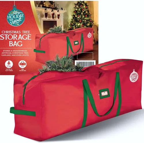 Miniatura 8 de Bolsa de almacenamiento para árbol de Navidad de Holiday Spirit para árboles de 7.5 pies, bolsa de Navidad de lona Oxford 600D resistente con asas