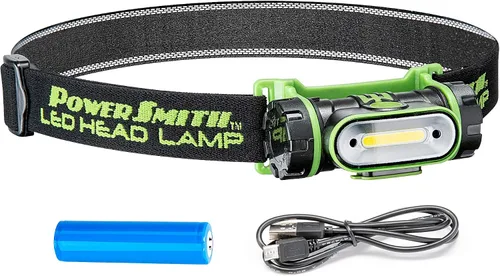 Miniatura 9 de PowerSmith PHLR225D - Linterna frontal LED recargable de 2 x 250 lúmenes, batería de iones de litio resistente a la intemperie con luz