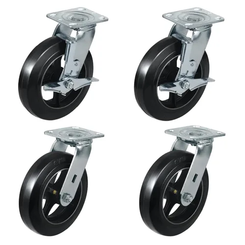 Miniatura 32 de Ruedas industriales de 5 x 2 pulgadas, rueda de goma en hierro fundido, juego de 4 ruedas resistentes con capacidad de hasta 1800 libras